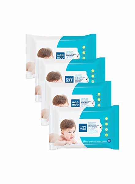 Mee Mee Caring Baby Wet Wipes-4 Packs Of 72 Sheets